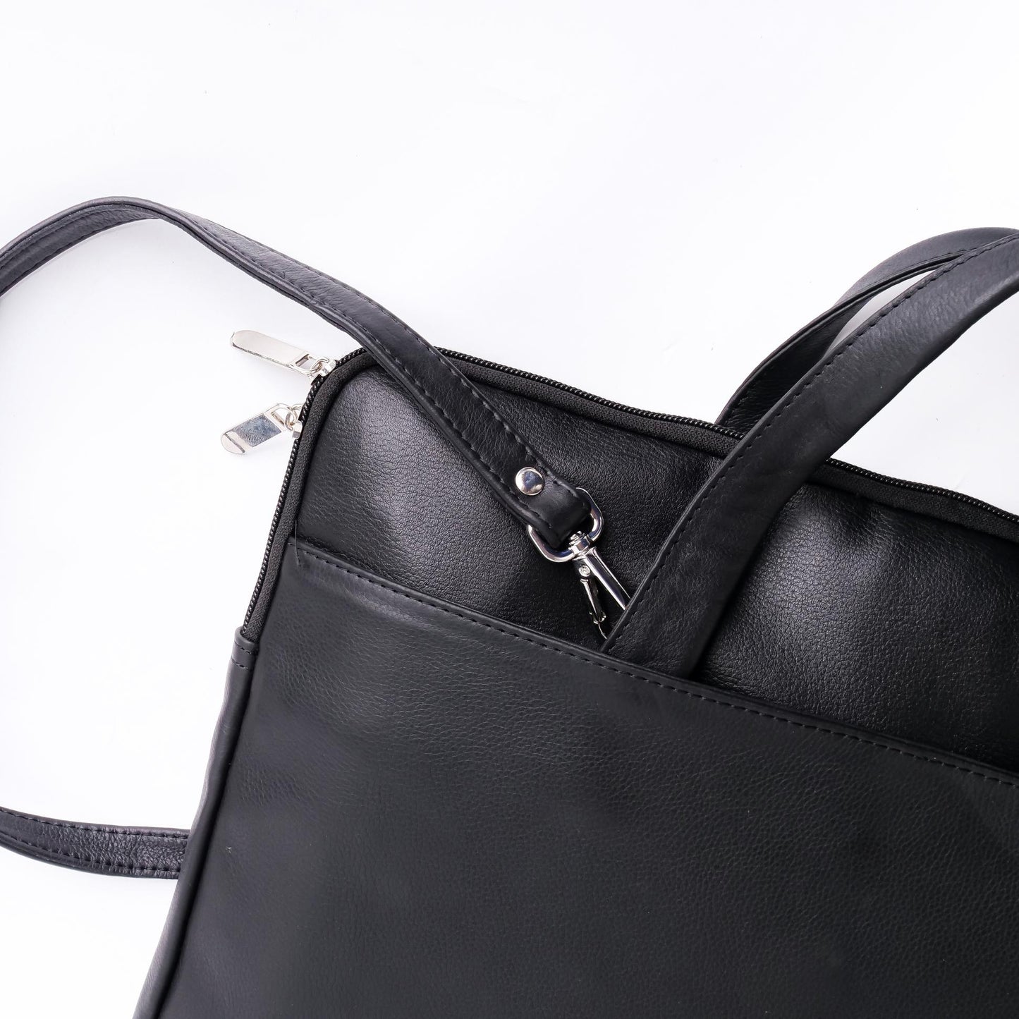 The Leather Artist Founder Ultra Slim Leather Laptop Bag-Black