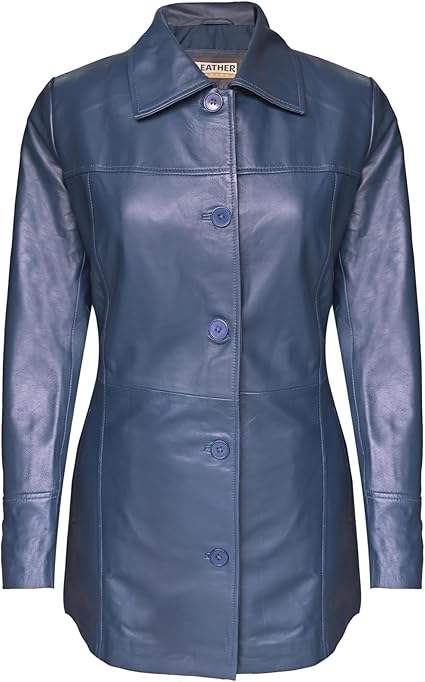 Artist Women’s Real Leather 3/4 Length Car Coat
