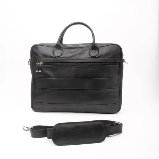 Artist Executive Leather Laptop Bag-Black