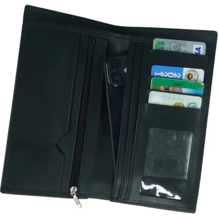 Artist-18 Pockets Leather Long Wallet-BLACK