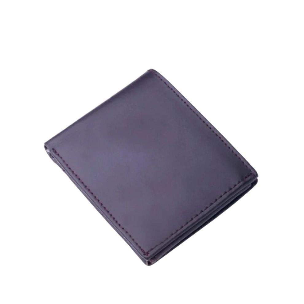 Minimalist Mens Leather Bi-Fold Wallet