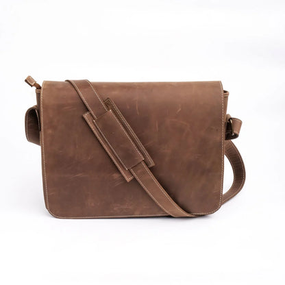 The Leather Artist Classic Satchel Vintage Leather Messenger Bag (Vintage Brown)