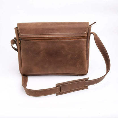 The Leather Artist Classic Satchel Vintage Leather Messenger Bag (Vintage Brown)