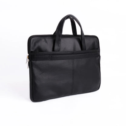 The Leather Artist Founder Ultra Slim Leather Laptop Bag-Black