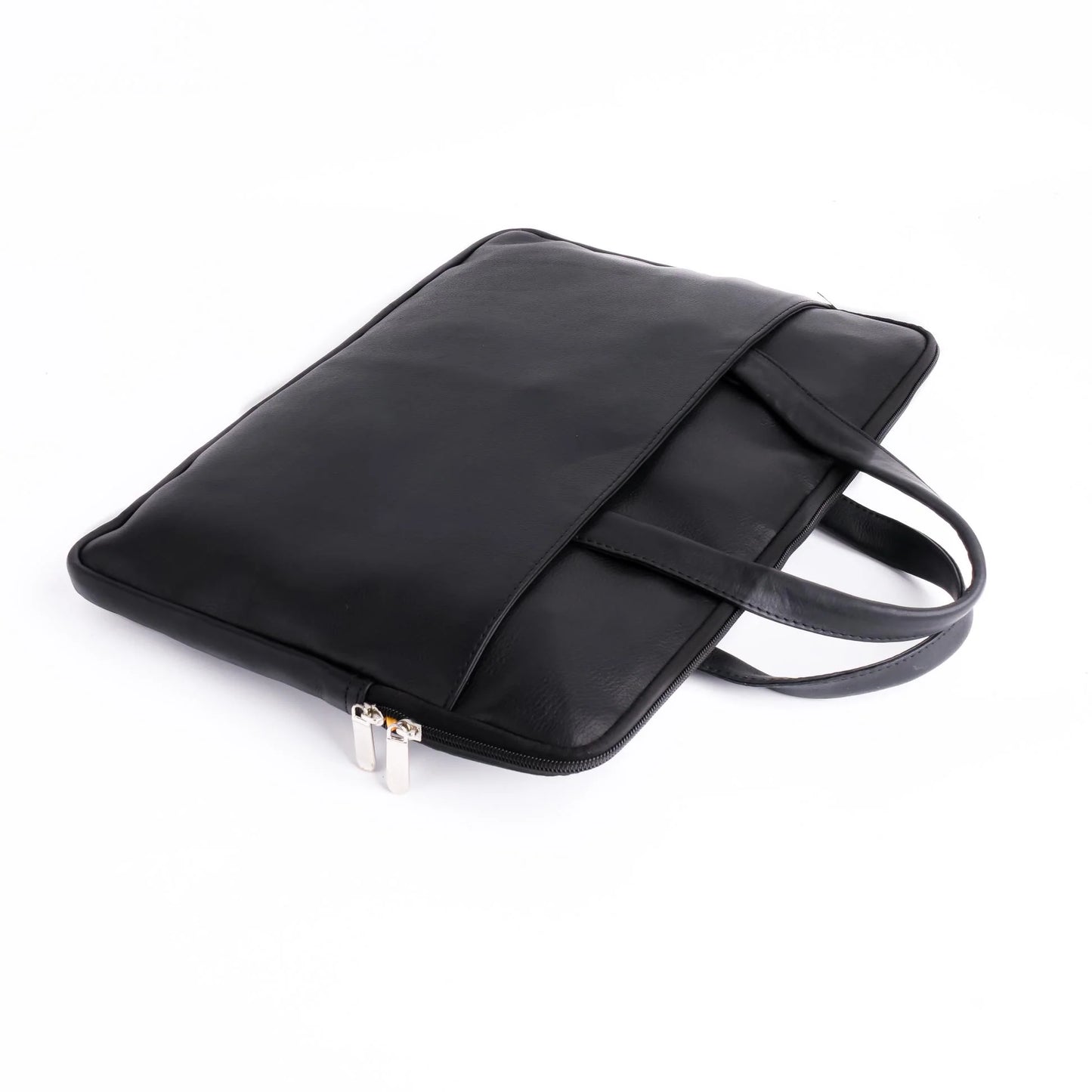 The Leather Artist Founder Ultra Slim Leather Laptop Bag-Black