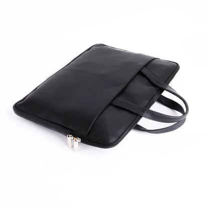 The Leather Artist Founder Ultra Slim Leather Laptop Bag-Black