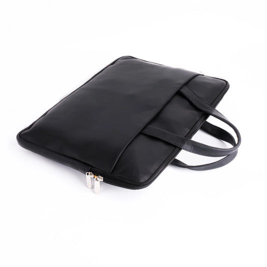 The Leather Artist Founder Ultra Slim Leather Laptop Bag-Black