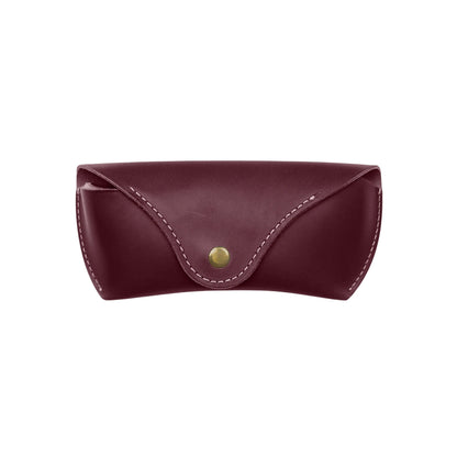 Artist Vintage Leather Eyewear Pouch Classic Protective Case - Burgundy