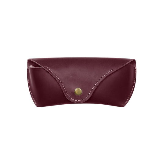 Artist Vintage Leather Eyewear Pouch Classic Protective Case - Burgundy
