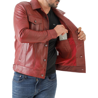 Artist Men’s Leather Trucker Jacket