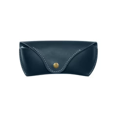 Artist Vintage Leather Eyewear Pouch Classic Protective Case - Blue