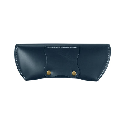 Artist Vintage Leather Eyewear Pouch Classic Protective Case - Blue