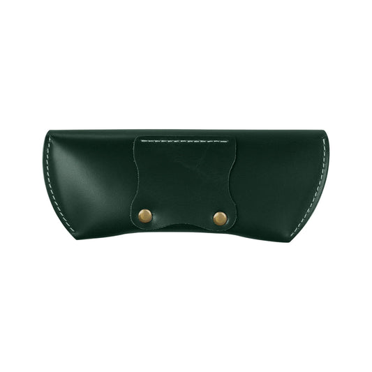 Artist Vintage Leather Eyewear Pouch Classic Protective Case - Green