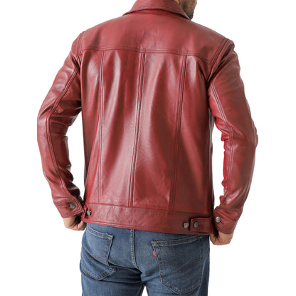 Artist Men’s Leather Trucker Jacket