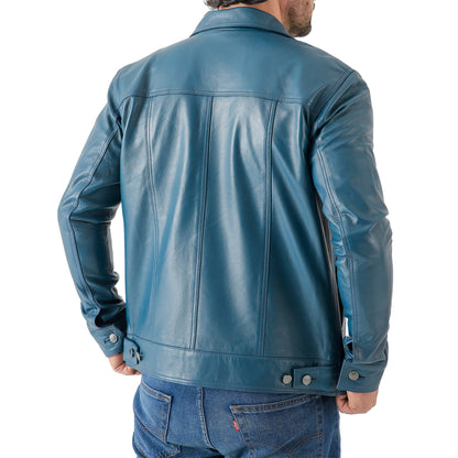 Artist Men’s Leather Trucker Jacket