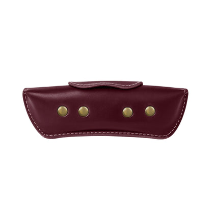 Artist Vintage Leather Eyewear Pouch Classic Protective Case - Burgundy