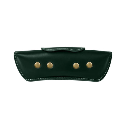 Artist Vintage Leather Eyewear Pouch Classic Protective Case - Green