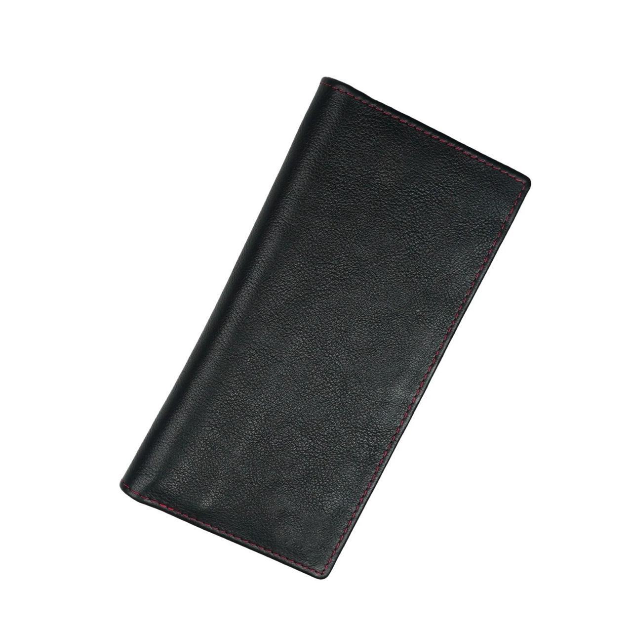 Executive Leather Long Wallet BLACK/RED