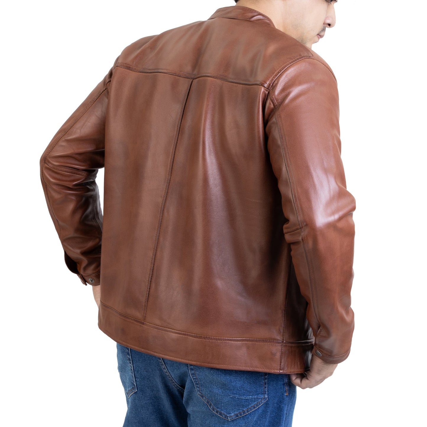 Mens Classic Style Handwaxed Leather Jacket