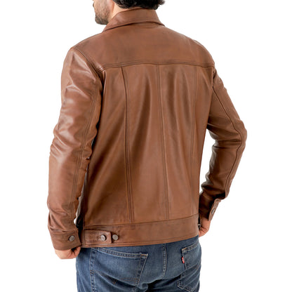 Artist Men’s Leather Trucker Jacket