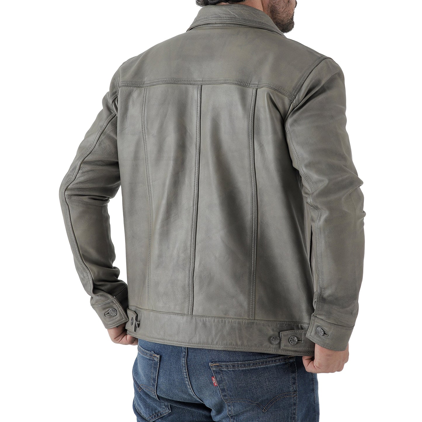 Artist Men’s Leather Trucker Jacket