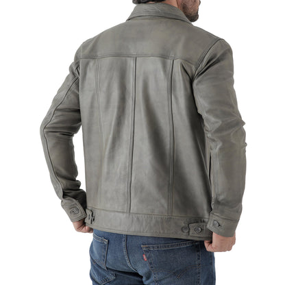Artist Men’s Leather Trucker Jacket