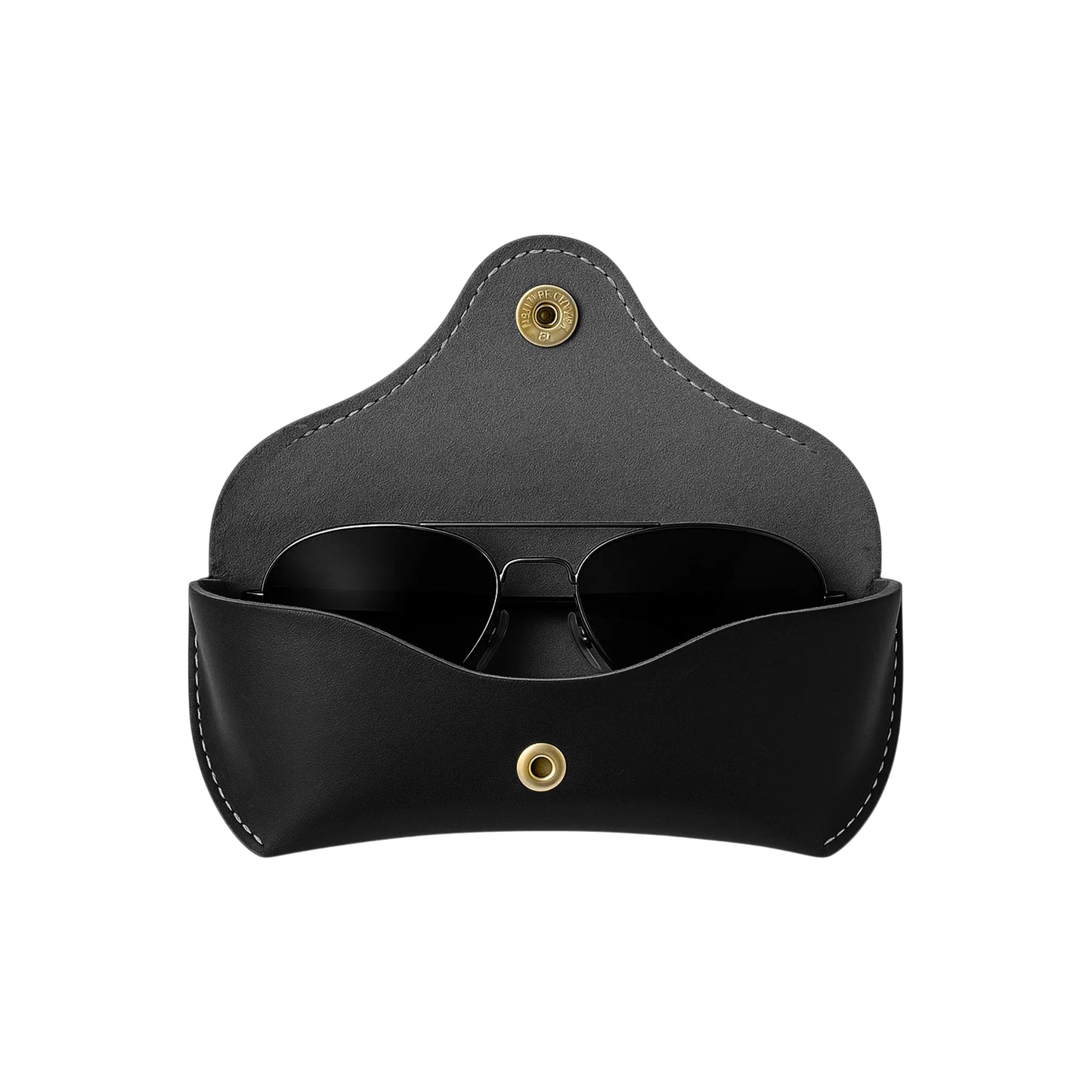 Artist Vintage Leather Eyewear Pouch Classic Protective Case - Black