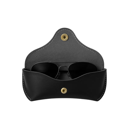 Artist Vintage Leather Eyewear Pouch Classic Protective Case - Black