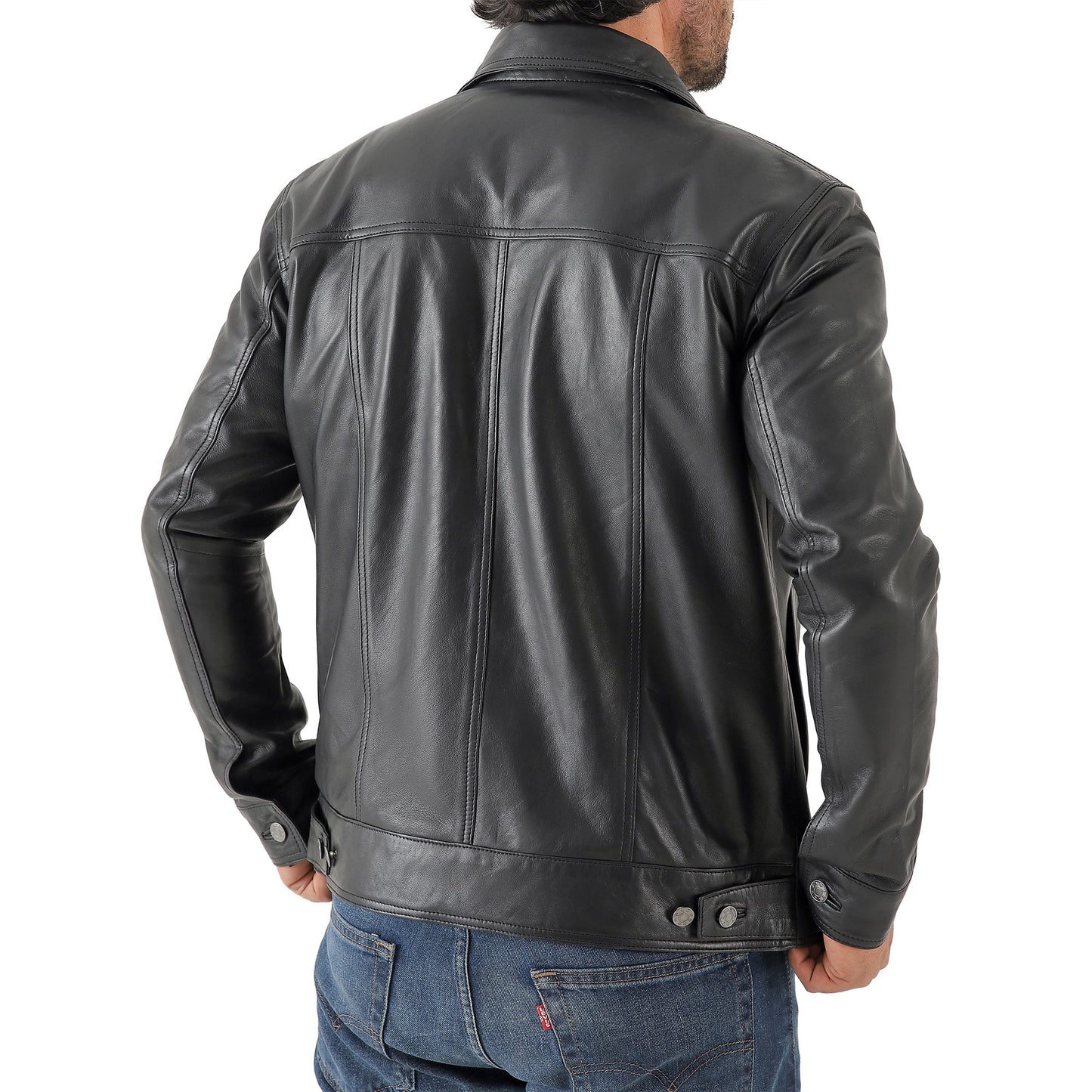 Artist Men’s Leather Trucker Jacket