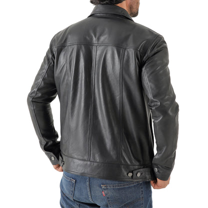 Artist Men’s Leather Trucker Jacket
