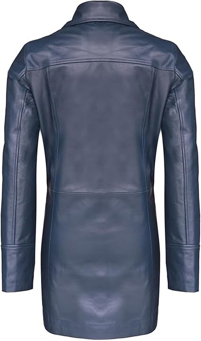 Artist Women’s Real Leather 3/4 Length Car Coat