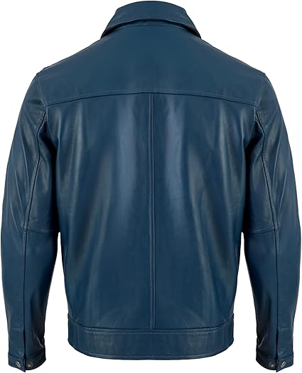 Artist Men's Harrington Collar Shirt Premium Leather Jacket