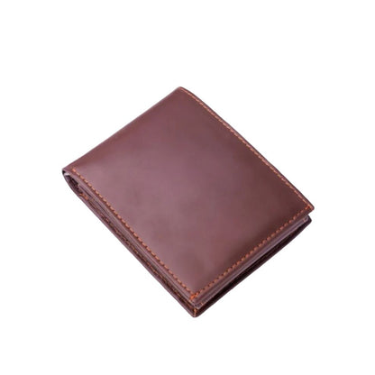 Minimalist Mens Leather Bi-Fold Wallet
