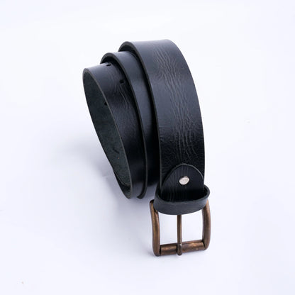 Artist Rustic Leather Casual Jeans Belt For Men - Charcoal Black