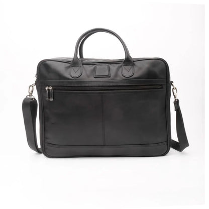 Artist Executive Leather Laptop Bag-Black