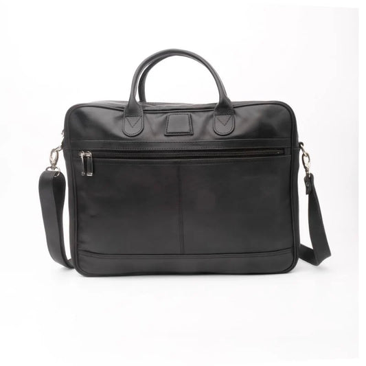 Artist Executive Leather Laptop Bag-Black