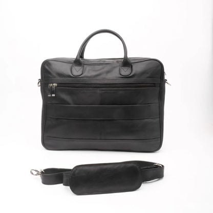 Artist Executive Leather Laptop Bag-Black