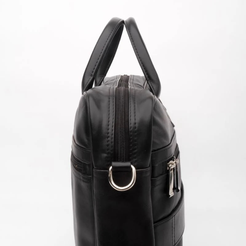 Artist Executive Leather Laptop Bag-Black