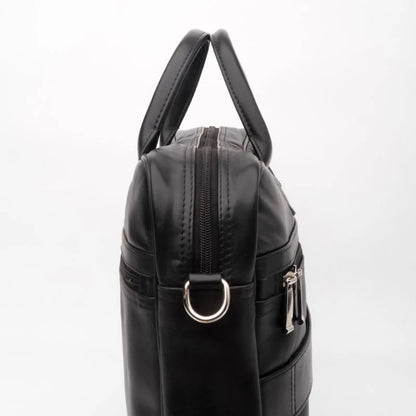 Artist Executive Leather Laptop Bag-Black