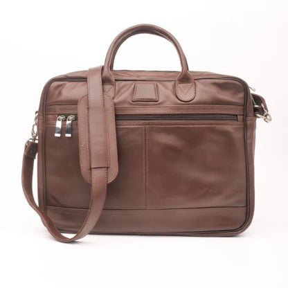 Artist Executive Leather Laptop Bag-Brown