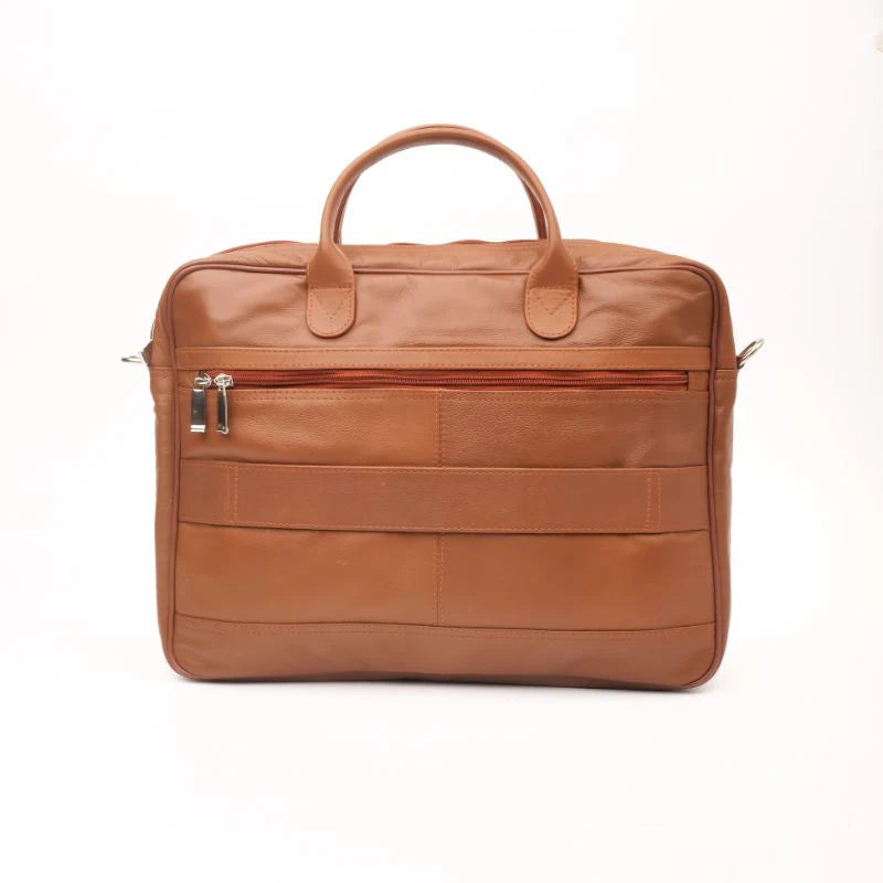 Artist Executive Leather Laptop Bag-Tan