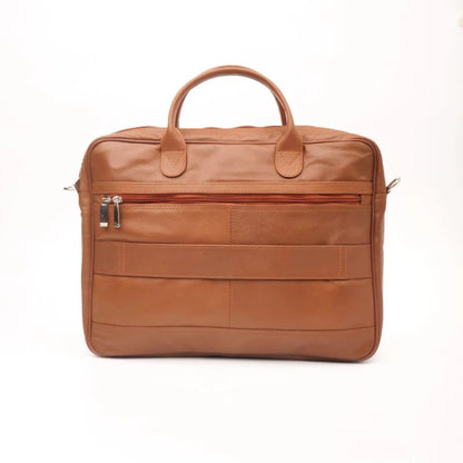 Artist Executive Leather Laptop Bag-Tan