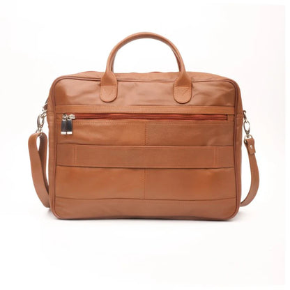Artist Executive Leather Laptop Bag-Tan