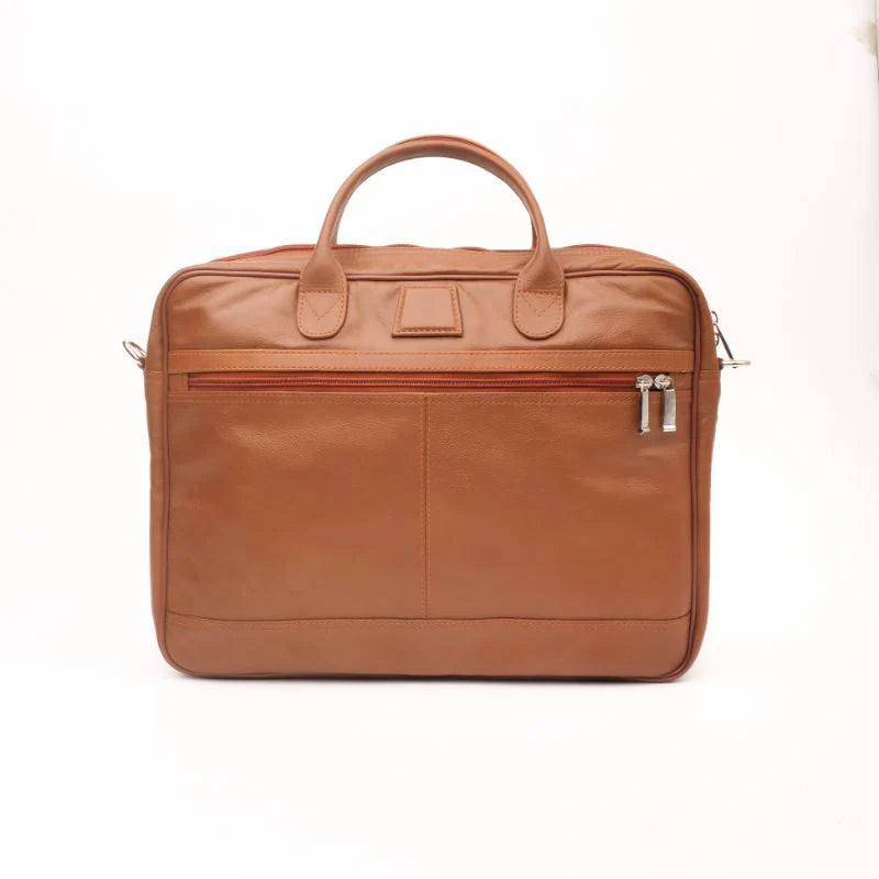 Artist Executive Leather Laptop Bag-Tan