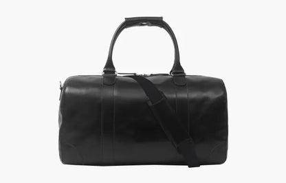 The Leather Artist Travel Leather Duffle Bag-BlackHand Polished Excella Zippers