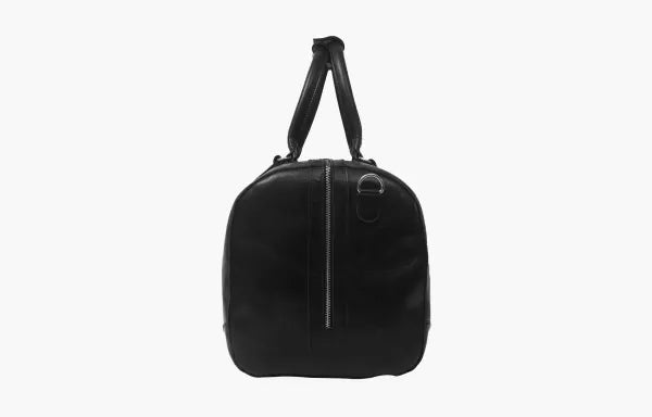 The Leather Artist Travel Leather Duffle Bag-BlackHand Polished Excella Zippers