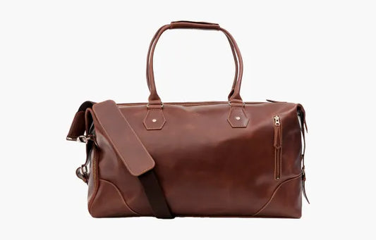 The Weekender Travel Leather Duffle Bag-Tan Brown
