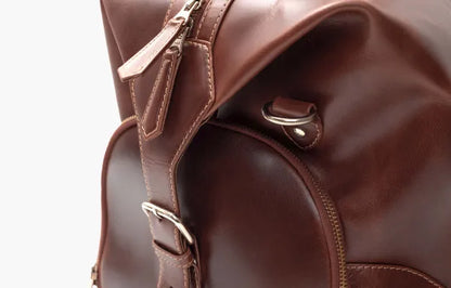 The Weekender Travel Leather Duffle Bag-Tan Brown