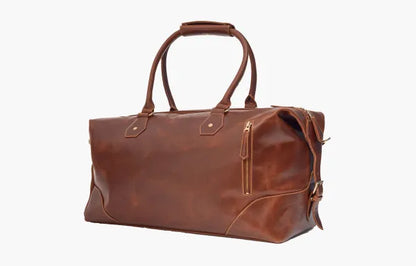 The Weekender Travel Leather Duffle Bag-Tan Brown