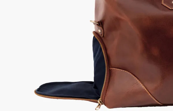 The Weekender Travel Leather Duffle Bag-Tan Brown